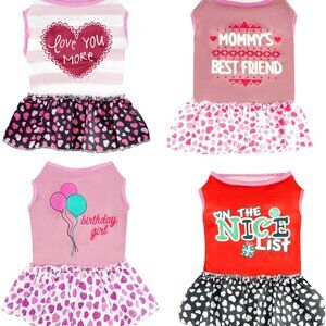 Cute Printed Puppy Dresses in 4 Designs - Soft & Stylish for Small Breeds
